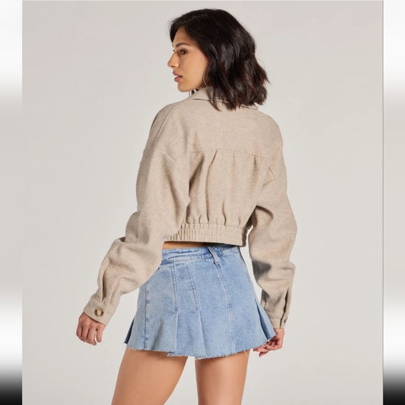 NWT Windsor Women's Faux Wool Shacket Color Oatmel Size Small - Picture 2 of 6